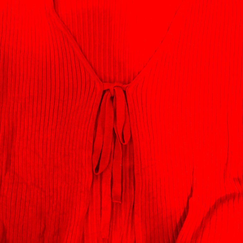 Bright Red Garage Tie-Long Sleeve top